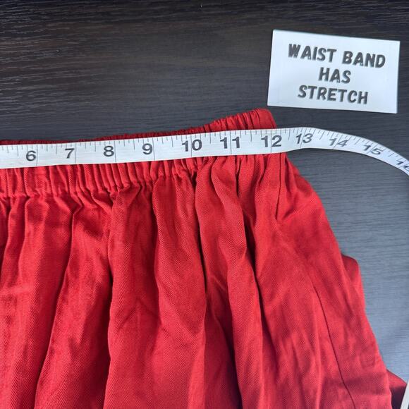 Double D Ranch Skirt Womens Small Tiered Western Vintage 90s Boho Red Orange - Picture 7 of 9